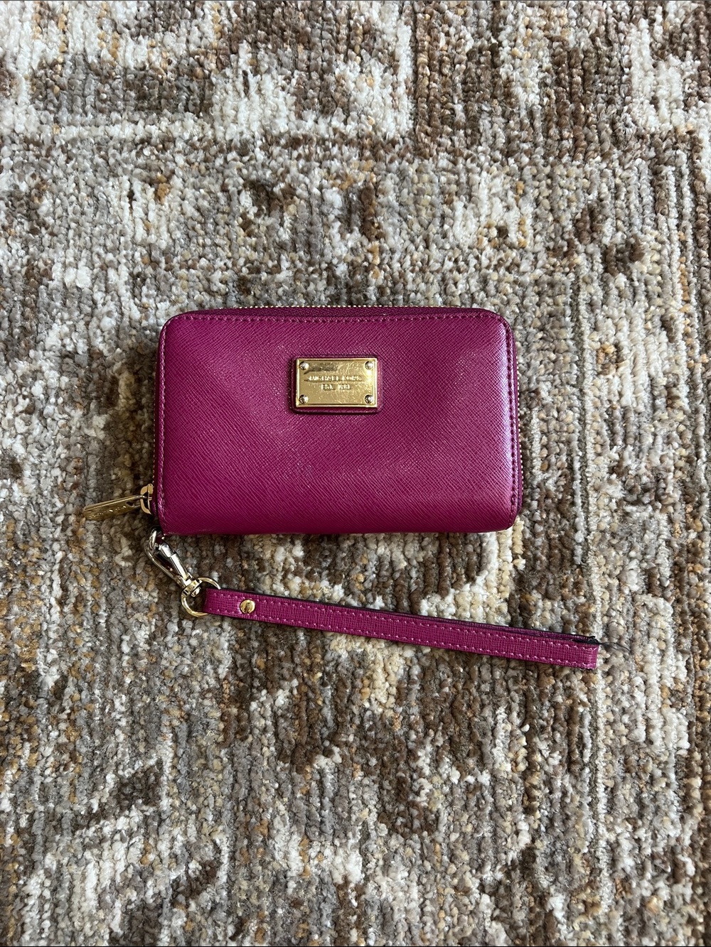 Purple-Pink Michael Kors Wallet with Strap
